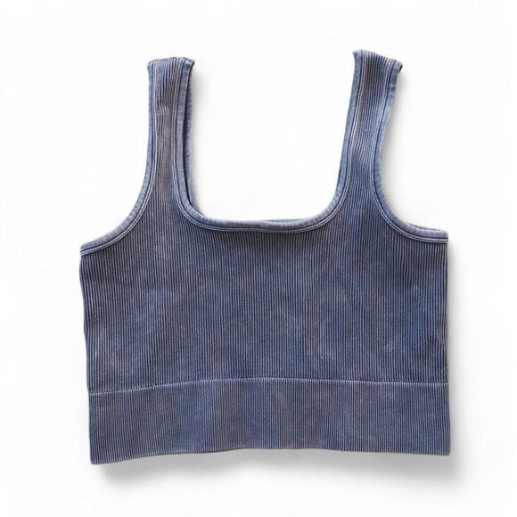 Zenana Square Neck Plus Size Brami Ash Black Women's 2X/3X - Picture 2 of 5